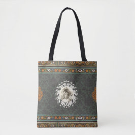  collage Retro met kant en bloemen Tote Bag