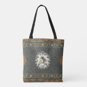 collage Retro met kant en bloemen Tote Bag (Achterkant)