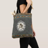 collage Retro met kant en bloemen Tote Bag (Dichtbij)