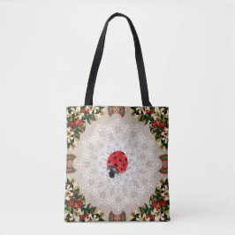  collage Retro met kant en bloemen Tote Bag