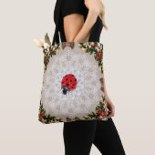  collage Retro met kant en bloemen Tote Bag (Dichtbij)