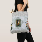 collage Retro met kant en bloemen Tote Bag (Dichtbij)