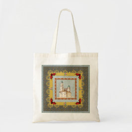 collage Retro met kant en bloemen Tote Bag