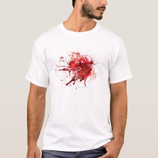 Collage rode lantaarnkorps t-shirt (Voorkant)