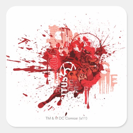 Collage rode lantaarnkorps vierkante sticker (Voorkant)