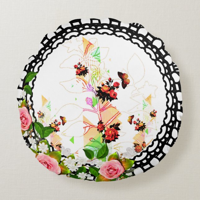 Collage  rond kussen (Voorkant)