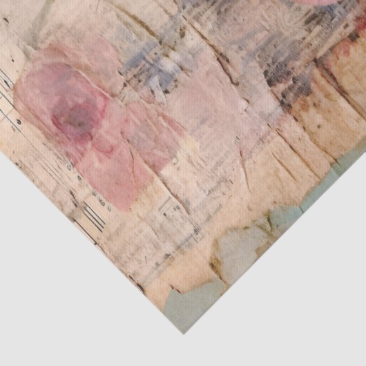 collage roze rose efemera decoupage tissuepapier (Detail)