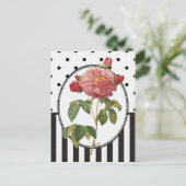  collage roze roze botanische druk briefkaart (Staand voorkant)