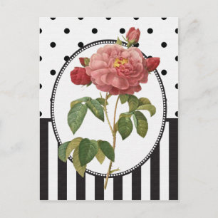  collage roze roze botanische druk briefkaart