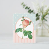 collage roze roze botanische druk briefkaart (Staand voorkant)