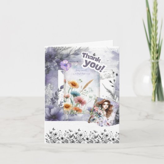 Collage Scrapbooking Dankkaart Bedankkaart (Voorkant)