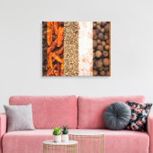 Collage set specerijen en voedselingrediënten canvas afdruk (Insitu (Woonkamer))