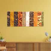 Collage set specerijen en voedselingrediënten canvas afdruk (Insitu (Woonkamer))
