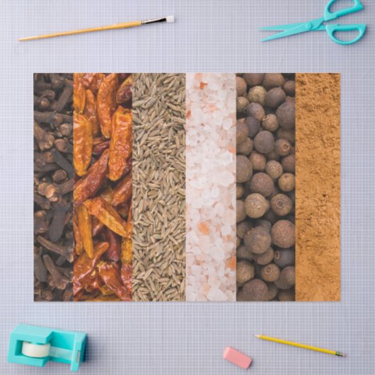 Collage set specerijen en voedselingrediënten tissuepapier (Craft)