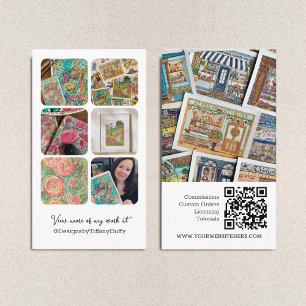 Collage sociale media foto's met QR Visitekaartje