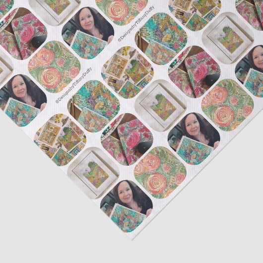 Collage sociale media foto's tissuepapier (Detail)