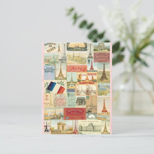 Collage souvenirs de Paris Briefkaart (Staand voorkant)