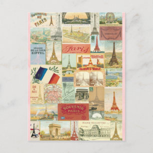 Collage souvenirs de Paris Briefkaart