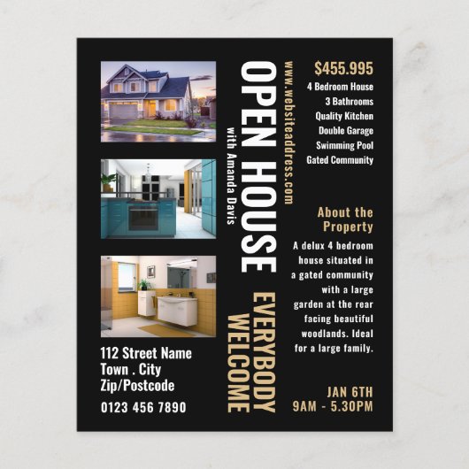 Collage stijl Realtor Open Huis Adverteren Flyer (Voorkant)