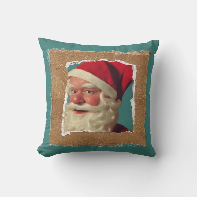 Collage  stijl santa leuke kerst kussen (Voorkant)