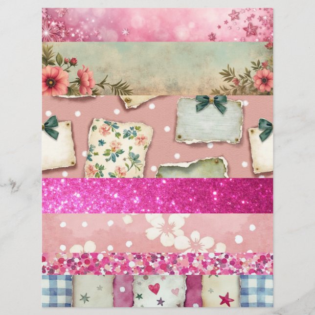 Collage style vintage scrapbook paper (Voorkant)
