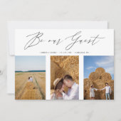 Collage Three Photos Be Our Guest Romantic Wedding Save The Date (Voorkant)