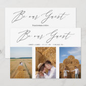 Collage Three Photos Be Our Guest Romantic Wedding Save The Date (Voorkant / Achterkant)
