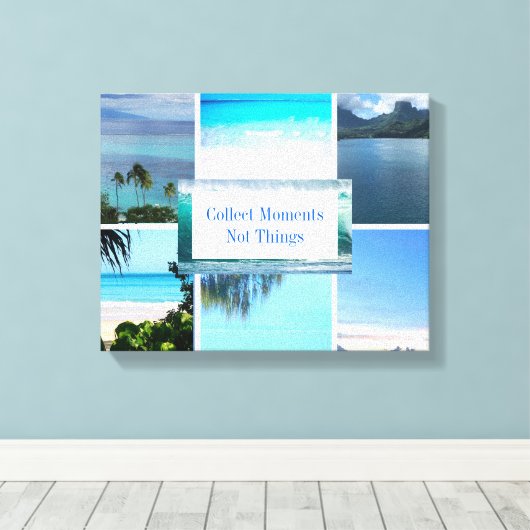 Collage Travel Photo Quote Modern Canvas Afdruk (Insitu (Houten vloer))