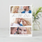 Collage Trendy Script 3 Wedding Engagement Photos (Staand voorkant)