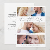 Collage Trendy Script 3 Wedding Engagement Photos (Voorkant / Achterkant)