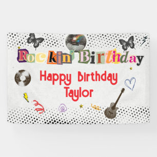 Collage Uitknip Rockstar Verjaardag Spandoek