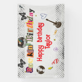 Collage Uitknip Rockstar Verjaardag Spandoek (Verticaal)