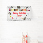 Collage Uitknip Rockstar Verjaardag Spandoek (Insitu)