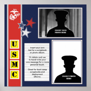 Collage USMC Photo Scrapbook Poster
