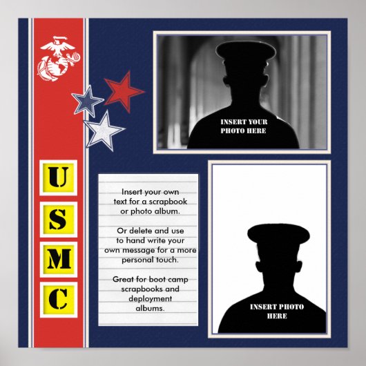Collage USMC Photo Scrapbook Poster (Voorkant)
