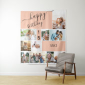 Collage van 10 foto's op perzik aangepast voor elk wandkleed (In situ)