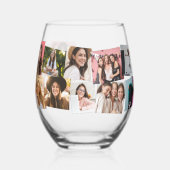 Collage van 14 foto's leuke aangepaste tekst wijnglas zonder voet (Links)