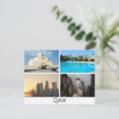 Collage van 4 foto's in het briefkaart van Qatar (Staand voorkant)