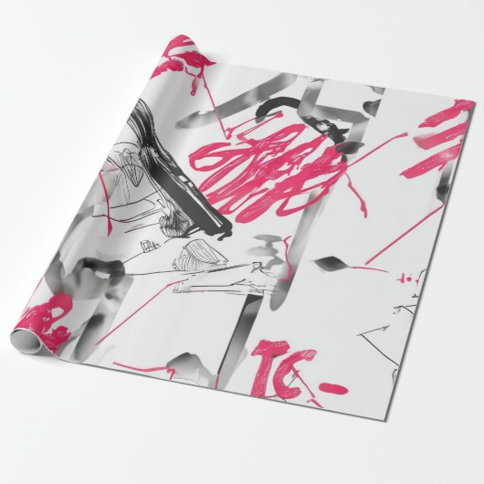 collage van abstracte Waterverf Cadeaupapier (Uitgerold)