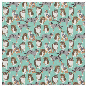 Collage van Aussies Australian Shepherd Dogs Stof