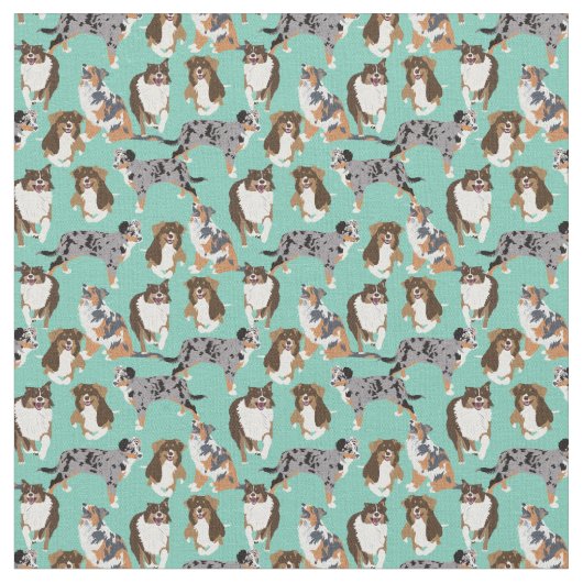 Collage van Aussies Australian Shepherd Dogs Stof (Close Up)