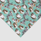 Collage van Aussies Australian Shepherd Dogs Tissuepapier (Detail)