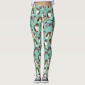 Collage van Australische herders Aussie Honden Leggings (Voorkant)