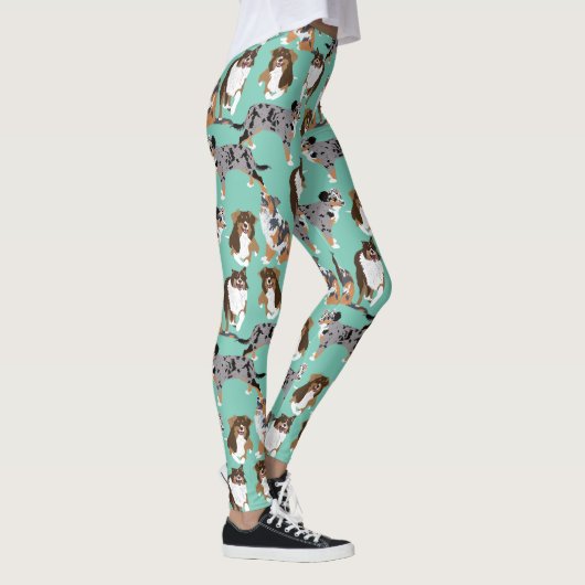 Collage van Australische herders Aussie Honden Leggings (Rechts)