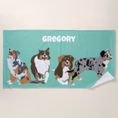 Collage van Australische herders Aussie Honden Strandlaken (Voorkant)