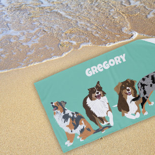 Collage van Australische herders Aussie Honden Strandlaken