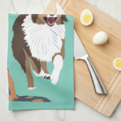 Collage van Australische herders Aussie Honden Theedoek (Quarter Fold)