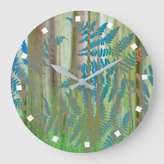 Collage van Bracken Ferns en Forest | Seabeck, WA Grote Klok (Voorkant)