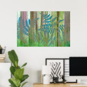 Collage van Bracken Ferns en Forest | Seabeck, WA Poster (Thuiskantoor)