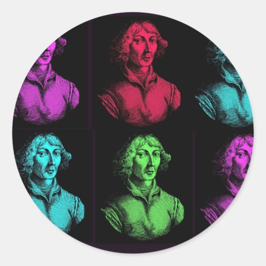 Collage van Copernicus Ronde Sticker (Voorkant)
